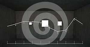 Image of statistics, ai data processing over grid and dark background