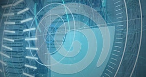 Image of statistics and data processing on grey background