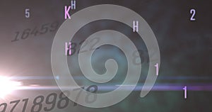 Image of statistics and data processing on grey background