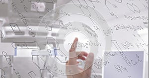 Image of statistics and data processing on grey background