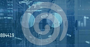 Image of statistics and data processing over computer servers