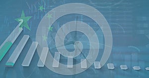 Image of statistics and data processing over globe