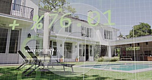 Image of statistics and data processing over house