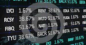 Image of statistics and data processing over world map