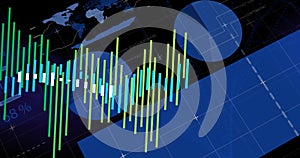 Image of statistics and financial data processing over grid