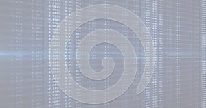 Image of statistics processing over globe and cardboard boxes