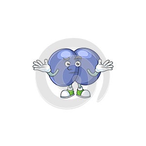 An image of streptococcus pneumoniae in grinning mascot cartoon style
