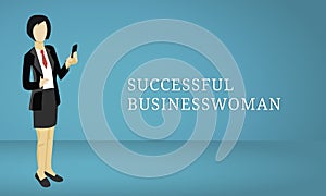 Image of a successful business woman, vector illustration