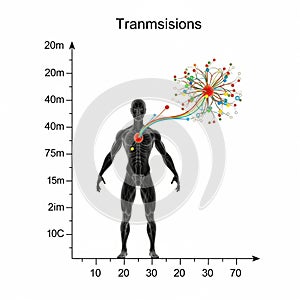 The image suggests a conceptual link between the human body and data networks