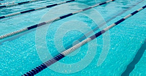 Image of swimming pool. The top view. Swimming pool with empty lanes