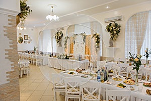 An image of tables setting at a luxury wedding hall