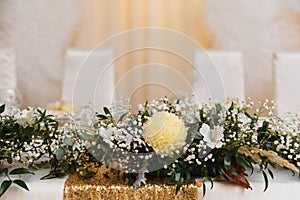 An image of tables setting at a luxury wedding hall