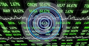 Image of text and scope over binary code