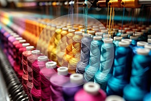 Image Textile cloth factory industry embroidery machine, knitting, spinning, sewing thread