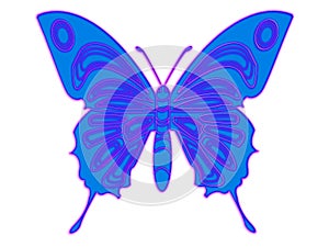 Decorative blue elements in white