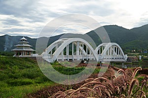 Image of The Tha Chomphu Railway Bridge or White Bridge photo
