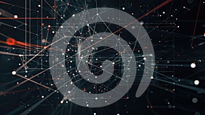 The image is a three-dimensional representation of a computer network