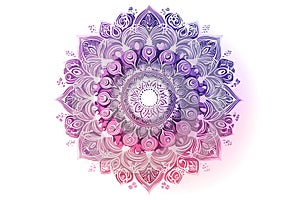 Elegant Gradient Mandala Design On White Background For Creative Projects And Invitations