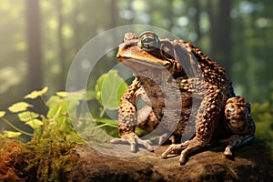 Image of toad on the ground in the forest. Amphibian