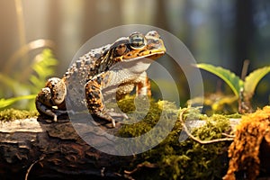 Image of toad on the ground in the forest. Amphibian