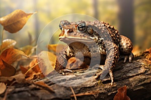 Image of toad on the ground in the forest. Amphibian