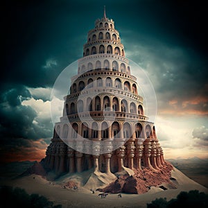 image of the tower of babel in the christian religion GENERATIVE AI, GENERATIVE, AI,