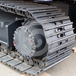 An image of a tracked modern tractor