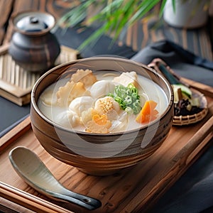 An Image of Traditional Japanese Cuisine Delight that chawanmushi photo