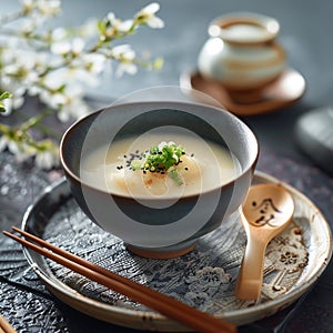 The image of Traditional Japanese Cuisine: Savory Delight of Chawanmushi, photo