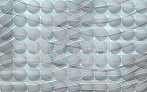 Image of transparent balls in soft light environmet with curve lines