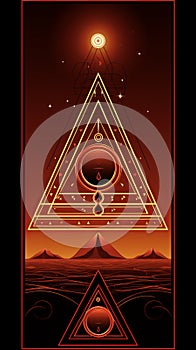 an image of a triangle with a red and black background