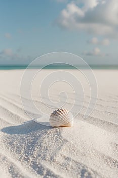 Image of tropical sandy beach and seashell.
