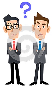 The image of Two businessmen with doubts