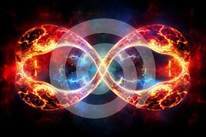 an image of two fire and smoke symbols in the shape of an infinity sign