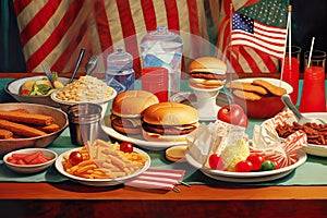 Image of typical food for fourth of july