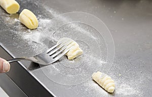 Image of typical italian pasta preparation called gnocchi