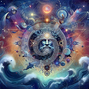 image of universal astral forces and Faith of zodiac messing adventure.