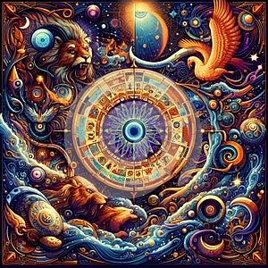 image of universal astral forces and Faith of zodiac messing adventure.