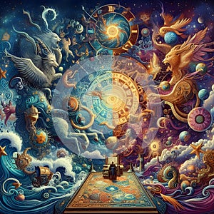 image of universal astral forces and Faith of zodiac messing adventure.