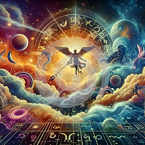 image of universal astral forces and Faith of zodiac messing adventure.