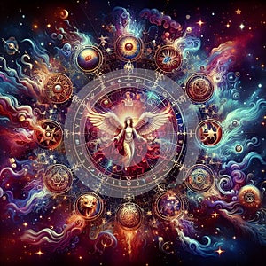 image of universal astral forces and Faith of zodiac messing adventure.