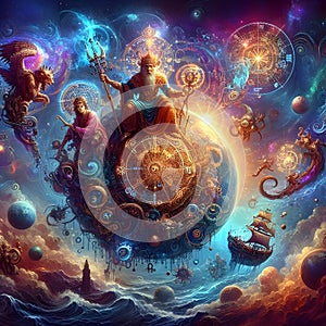 image of universal astral forces and Faith of zodiac messing adventure.