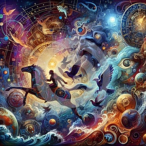 image of universal astral forces and Faith of zodiac messing adventure.