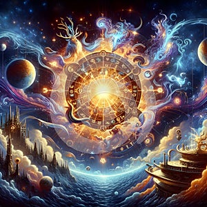 image of universal astral forces and Faith of zodiac messing adventure.