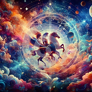 image of universal astral forces and Faith of zodiac messing adventure.