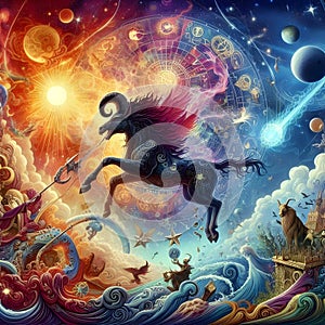 image of universal astral forces and Faith of zodiac messing adventure.