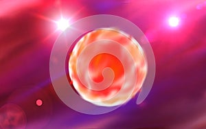 Image of universe and a planet