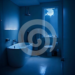 image of the unorganized or abandoned bathroom with bath tub, toilet and uncleaned shower.