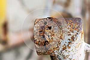 Image of unused rusty metal water pipes