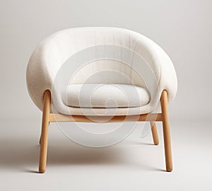 an image of an upholstered chair with white cushion